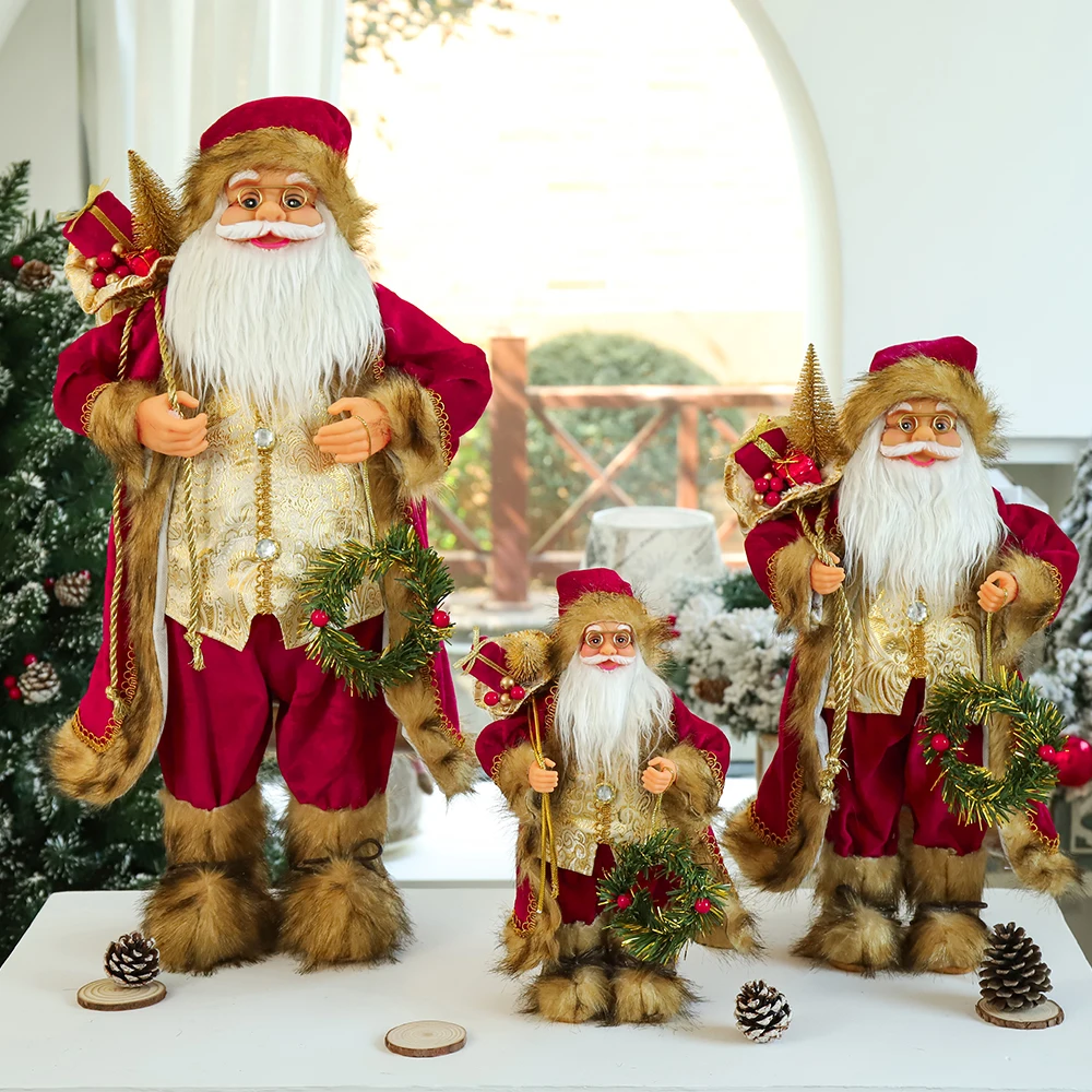 1Pcs 30/45cm Santa Claus ir Kalėdų Dekoracijas Naujųjų Metų Dovana Santa Lėlės Aukštos Klasės Navidad Namų Puošyba, Vaikų Dovanų Nuotrauka 3