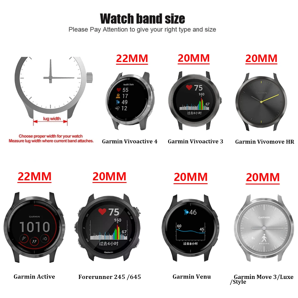 Silikono Watchband 20 22mm Garmin Aktyvus Vivoactive 3 4 Muzikos/HR Smartwatch Apyrankė Forerunner245 645 Muzikos Dirželis Žiūrėti Nuotrauka 5