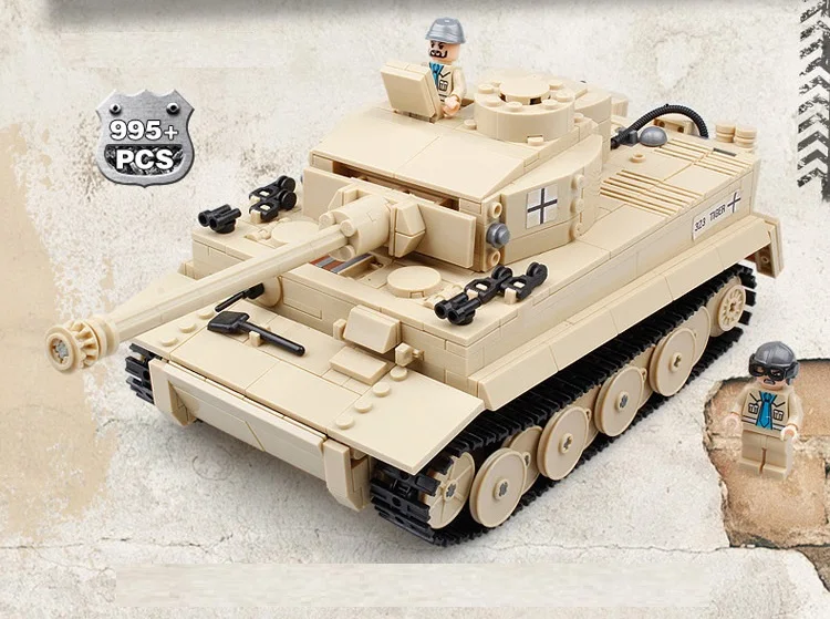 Ewellsold 995pcs Karinės vokietijos King Tiger Tank Kūrimo Bloką Tankas Kareivis Pav Plytų Švietimo Žaislai Childre Nuotrauka 1