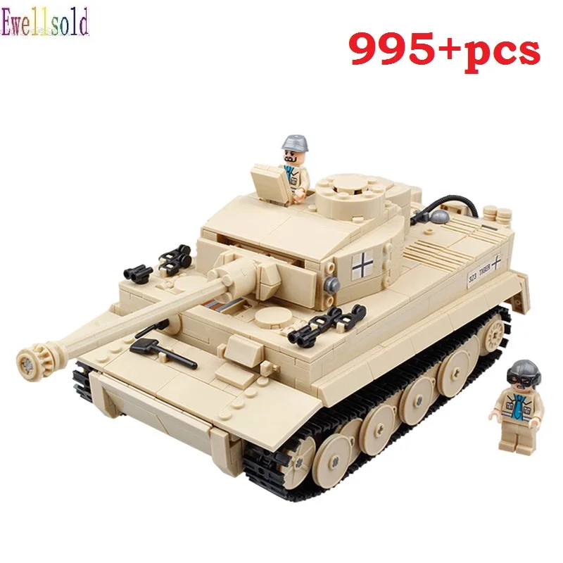 Ewellsold 995pcs Karinės vokietijos King Tiger Tank Kūrimo Bloką Tankas Kareivis Pav Plytų Švietimo Žaislai Childre Nuotrauka 2
