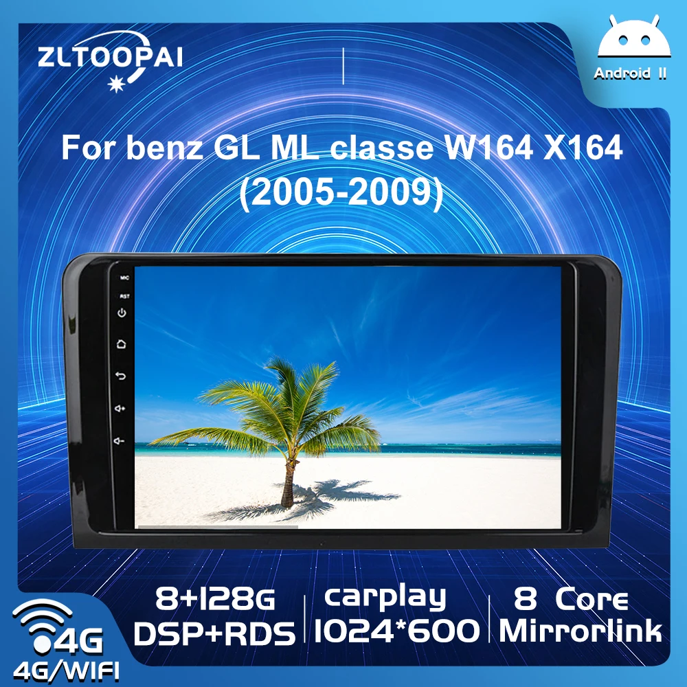 Zltoopai Android 11 Auto Radijo Mercedes Benz ML, GL W164 ML350 ML500 X164 ML280 GL350 GL450 Multimedijos Grotuvą su GPS Navigacija Nuotrauka 2