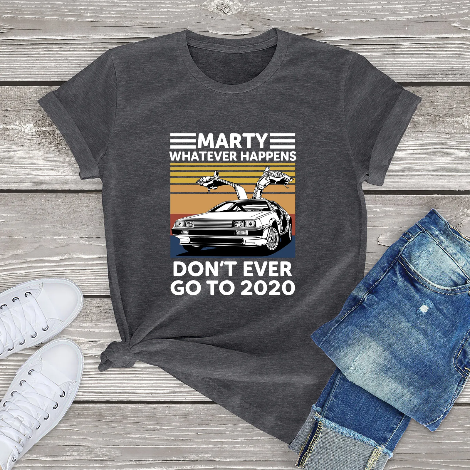 JKLPOLQ Retro Vasaros Unisex Marškinėlius Marty kad ir kas nutiktų, Niekada negalima Eiti Iki 2020 M. Vyrų Ir Moterų Medvilnės Naujovė T-Shirt Nuotrauka 0