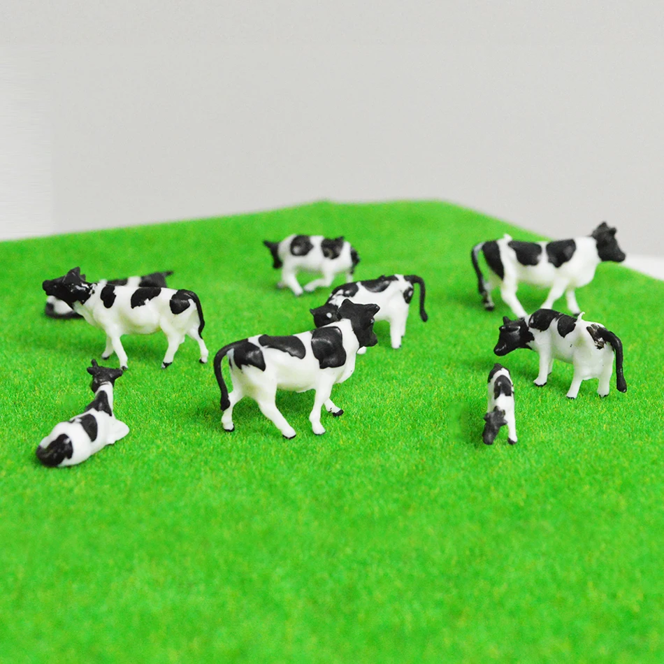 1:87 HO Masto Modelis Karvių Miniatiūriniai Ūkio Gyvūnų Modelio Karvę Modelis Geležinkelio Maketas įvairių Skirtingų pozų 50pcs Nuotrauka 4